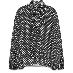 Zara Black and White Polka Dot Blouse